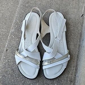 ECCO - White Felicia Sandal  Size 8